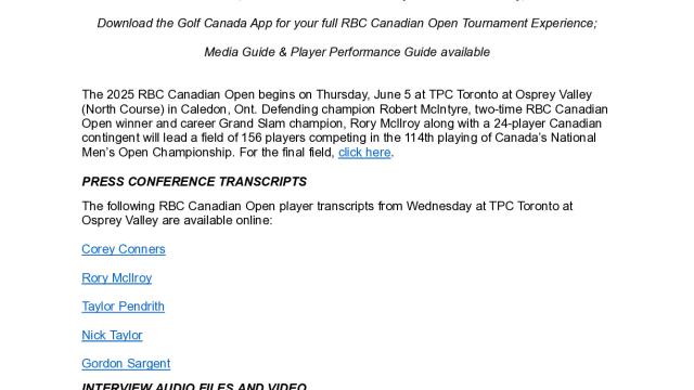Wednesday Press Release