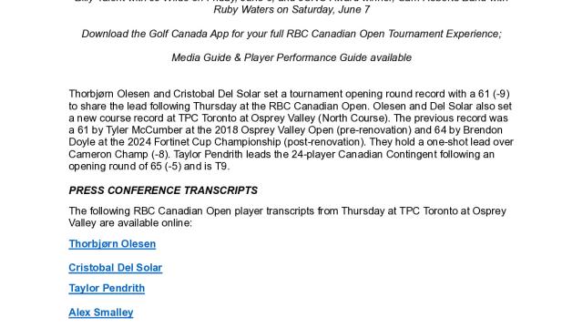 Round 1 Press Release