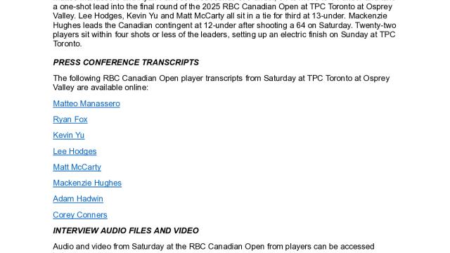 Round 3 Press Release